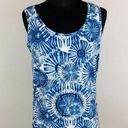 Tommy Bahama  Womens Small S Sleeveless Blue White Bohemian Print Ruched Top Photo 0