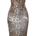 Pretty Little Thing Leopard Slinky Shoulder Cutout Midi Dress S Photo 5