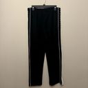 Victoria's Secret  Track Pants Womens Size Large Black Ankle Snaps Logo Pockets Photo 13