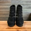 Jessica Simpson  Black Suede and Mesh Zip Back Platform Heel Booties Women’s 7 Photo 5