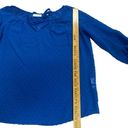 New York & Co. Womens Swiss Dot Blouse Top Royal Blue ¾ Balloon Sleeve Sz XS Photo 7