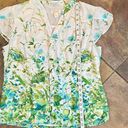 Christopher & Banks  Floral Short Sleeve Button Down XL Photo 5