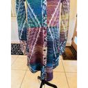 Free People  Multi Patchwork Knit Button-Front Long Sleeve Cardigan Sweater Boho Photo 3