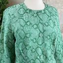 CHI by Falchi Genuine Leather Animal Snake Print Jacket Mint Green Size Small Photo 2