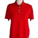 Style & Co  Petite Medium Polo Top Short Sleeves Button Neck Lightweight Red New Photo 0