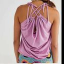 Free People wanna dance convertible Metallic pink purple shoulder tie sleeveless top Photo 4