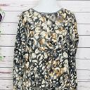 ZARA Gray Leopard Print Sweater Top Size Medium Photo 0