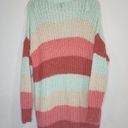 Torrid  Striped Longline Open Knit Women Plus Size 2X Neutral Tunic VNeck Sweater Photo 9