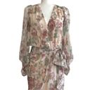 fab'rik Fab’rik Dress Marnie Floral Print Chiffon Lantern Sleeves Wrap Tie Dress Small Photo 12