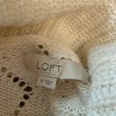 Loft  Women's Bobble Open Knit Long Sleeve Pullover‎ Turtleneck Sweater Ivory - M Photo 3