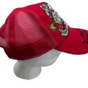 Ed Hardy  Red Rhinestone Dragon Hat Y2K Truckers Style Hat Vintage Tattoo Wear Photo 1