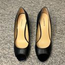 Liz Claiborne  Paula Black Peep Toe Wedge Heel Size 8.5 Photo 1