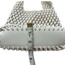 About Face Mini Crocheted Rope Bag Tote Purse Casual White Beach Vacation Bath Photo 11