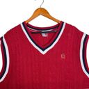 Tommy Hilfiger  VTG 90's Y2K Red Ribbed Cable Knit Preppy Varsity Sweater Vest Photo 2