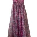 Lulus Lulu’s Garden Romance Magenta Floral Print Organza Maxi Dress Pink Purple XS Photo 8