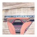 Red Carter  Coral Aztec Bikini Classic Strap Tab Side Hipster Bottom Size XS Photo 4