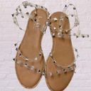 Nicole Miller  Coralinne Clear Strappy Studded Sandal Size 9 Photo 0