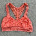 Aerie  Bralette Lace Racerback Women's Size Small Salmon Pink Stretch Boho Bra Photo 0