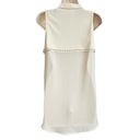 Sans Souci  High Low Button Down Collared Tank Top Studded Cream White Small Photo 2