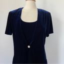 Rhapsody Vintage 90's  Navy Blue Velvet Mock Cardigan Full Length Dress Photo 5