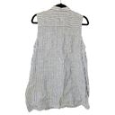 J.Jill  Love Linen 100% Linen Blue White Striped Buttoned Tunic Tank Medium Photo 1