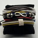 infinity Brand New!! Leather, metal  symbol and hemp bracelet bundle Photo 0