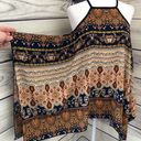 Romeo + Juliet Couture Navy & Brown Paisley Print Flowy Tank Top Photo 3