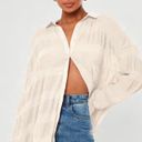 Missguided White Oversized Crinkle Shirt Photo 0