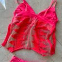 Free People  Movement Hot Pink Mesh Tank Leggings Set Like New Photo 5