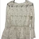 Luna  moon bohemian Gypsy white
lace flower floral top size small Photo 6