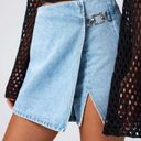 Cider DENIM MID WAIST SPLIT SHORTS Photo 3