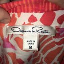 Oscar de la Renta Vintage  M pink & orange floral button down blouse Photo 1