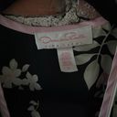 Oscar de la Renta VTG  Pink Label Black Large Format Floral Robe size S Photo 1