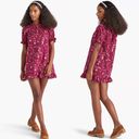 Hill House  The Katherine Nap Dress in Burgundy Botanical Poplin mini dress Sz S Photo 1