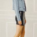 Allegra K Y2K Cropped Light Washed Jean Jacket, size L Photo 2