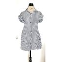 Mango MNG Womens Dress Button down Shirt Striped Size 4 Collar Mini Linen Blend Photo 3