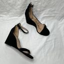 Sam Edelman Neesa Black Suede Ankle Strap Wedge Sandals Size 9M Photo 2