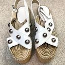 Marc Fisher Leather Embellished Platform Wedge Espadrille Sandals Photo 2