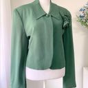 Tracy Reese Vintage ‘90s  for Magaschoni 100% Silk Green Cropped Blazer Photo 2