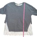 Matilda Jane  In the Clouds Gray & White Eyelet Scalloped Top Women’s Size L Photo 3