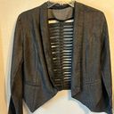 DO+BE Black Chambray Blazer with open strappy back  detail, size Medium Photo 0