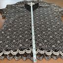 Dress Barn  90s y2k stretchy womens button up rave silver black top size M Photo 7