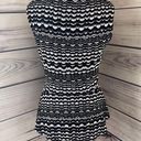 BCBGMAXAZRIA Black & White Knit Peplum Tank Top Photo 8