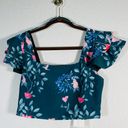 Endless Rose  Floral Crop Top Green Sz Medium NWT Photo 2