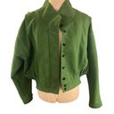 Unbranded Green SZ L Women Slouchy Dolman Sleeve Bomber Varsity Military Jacket Size L Photo 1