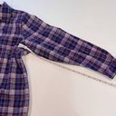 LL Bean Purple Plaid Sherpa Fleece Lined Flannel‎ Shirt Jacket Shacket LARGE Photo 8