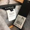 Bebe  Sport Gray & Black Mong Sleeve Hoodie Logo Sweatshirt XL NEW Photo 7