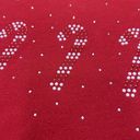 Vintage Candy Cane Studded Christmas Sweatshirt XL Sweater Crewneck Holiday Red Photo 2