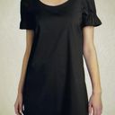 Theory Arna Black Shift Mini Dress with Flutter Sleeves, size 6 Photo 2