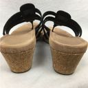 UGG  Black Leather Heeled Strappy Thong Sandals 9 Photo 2